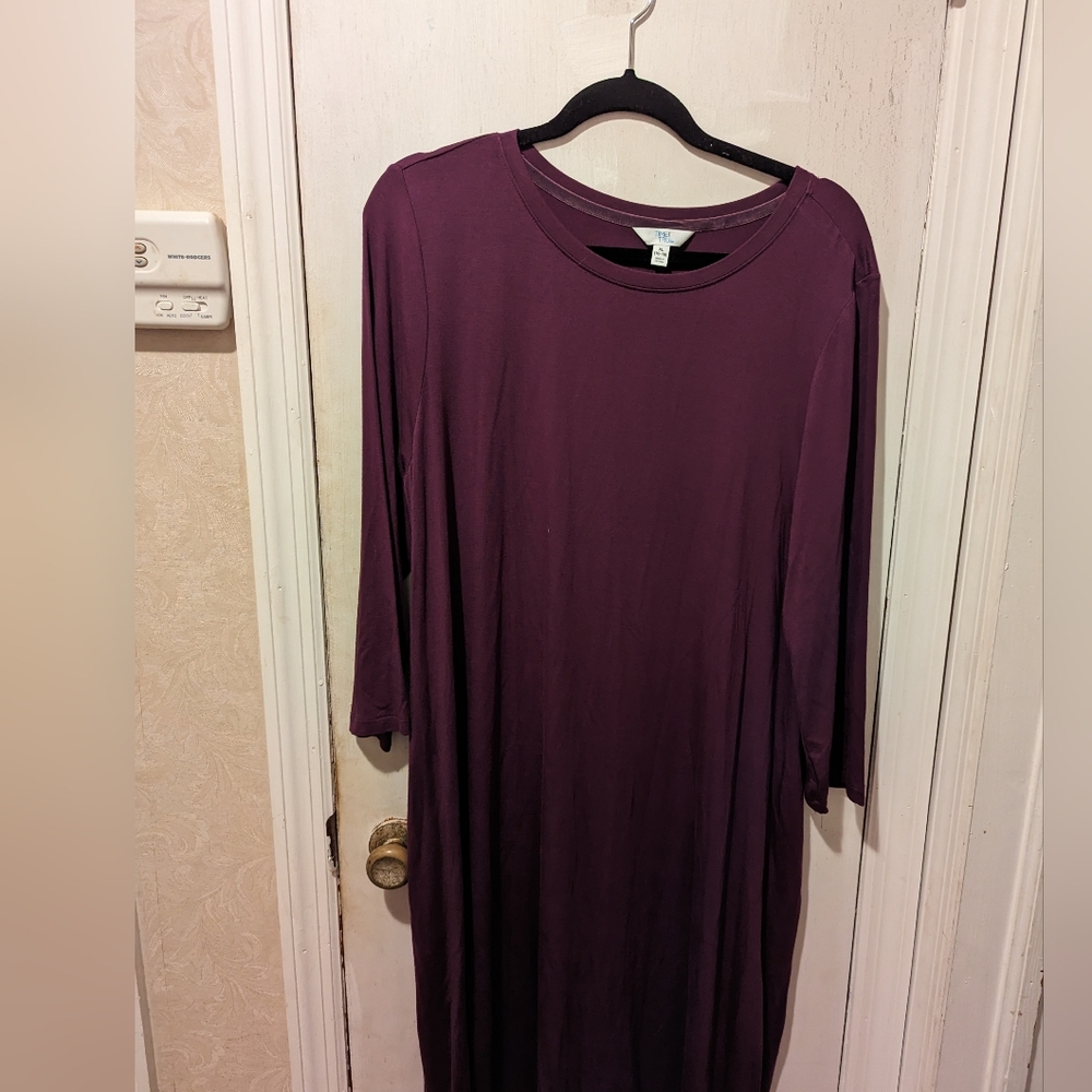 Time & Tru eggplant, size 16/18,  stretchy knit dress NWT